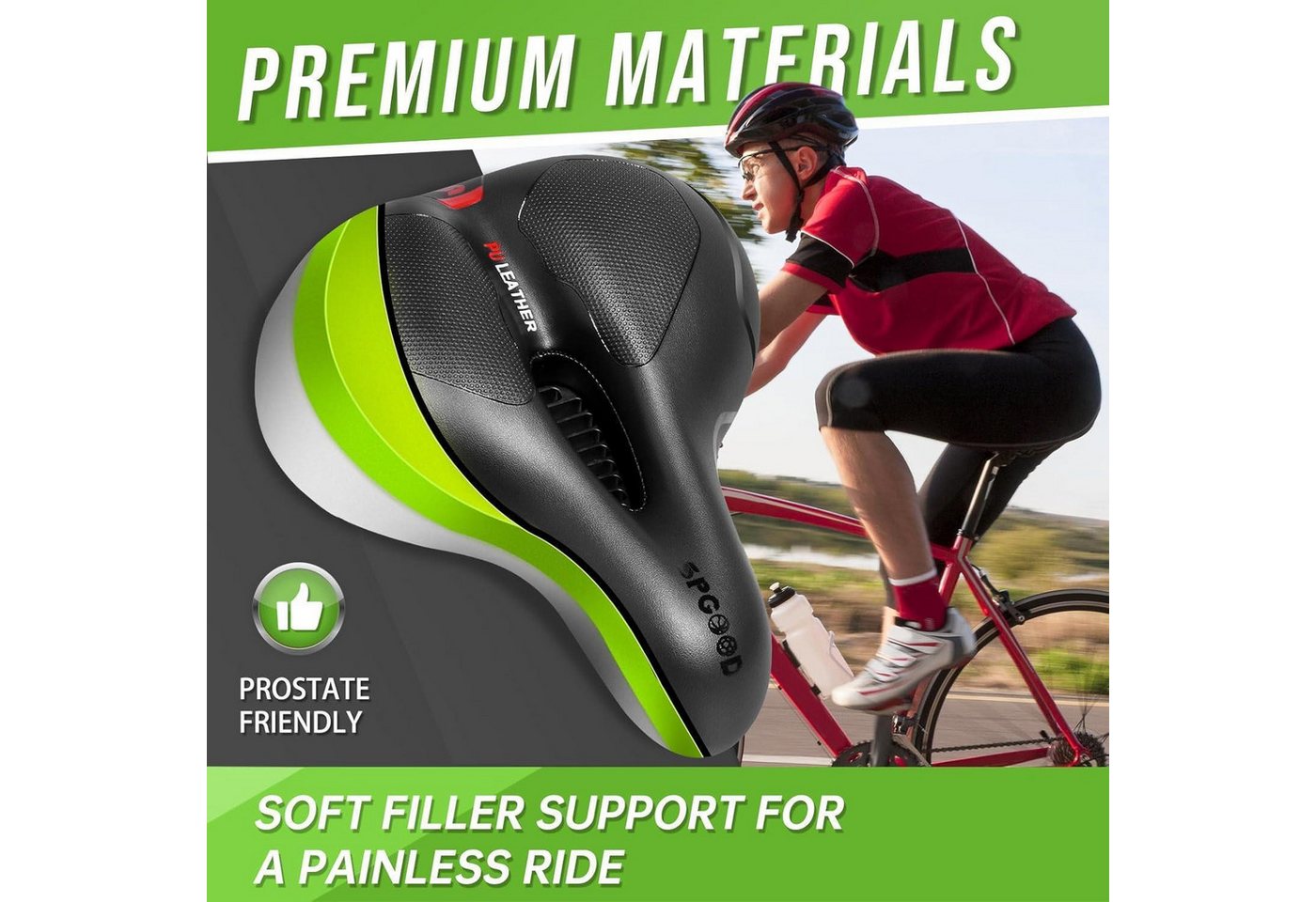 LuxusKollektion Fahrradsattel Fahrradsattel Bequem Memory Foam Ergonomisch Atmungsaktiv Wasserdicht Bild 2