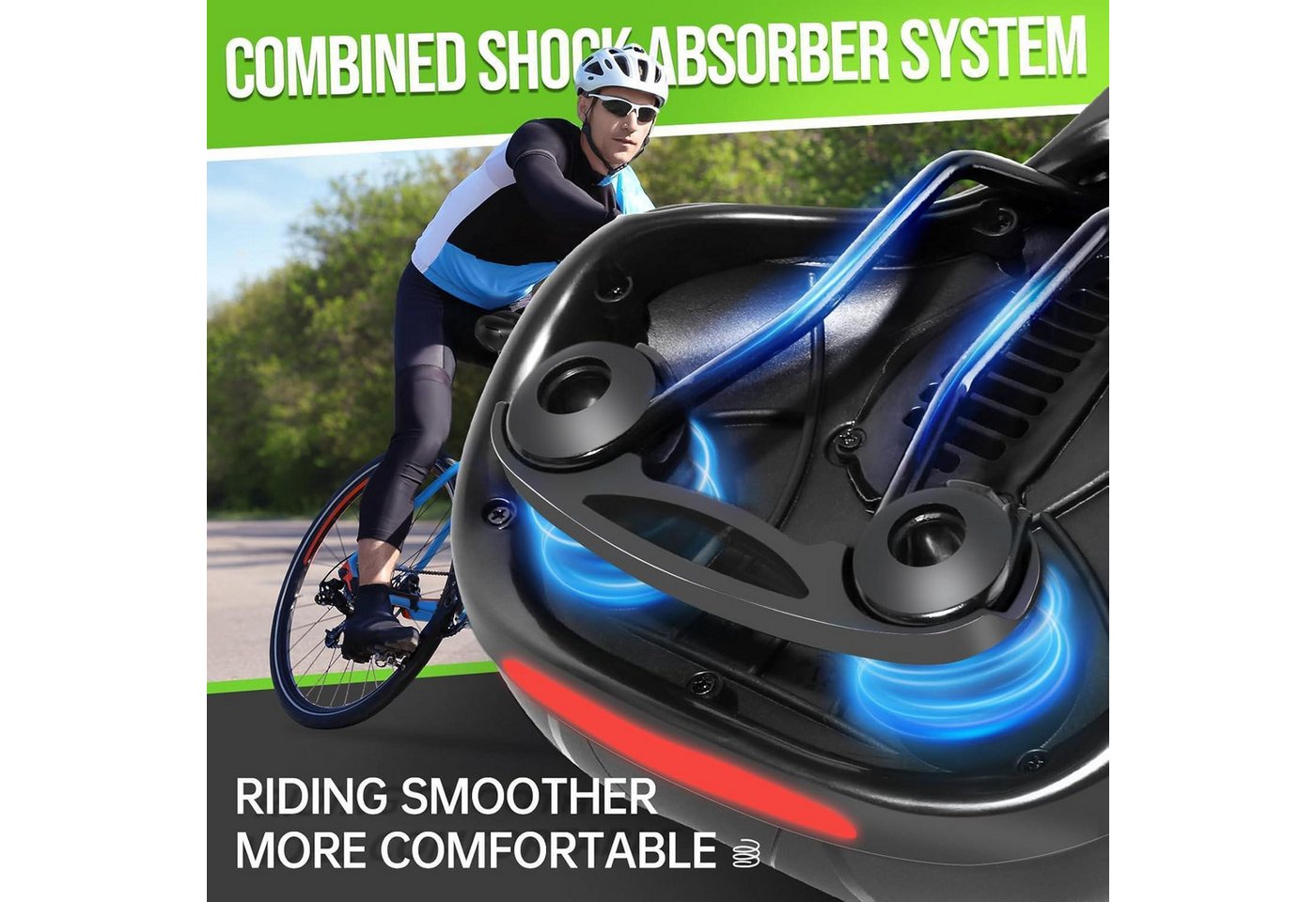 LuxusKollektion Fahrradsattel Fahrradsattel Bequem Memory Foam Ergonomisch Atmungsaktiv Wasserdicht Bild 3