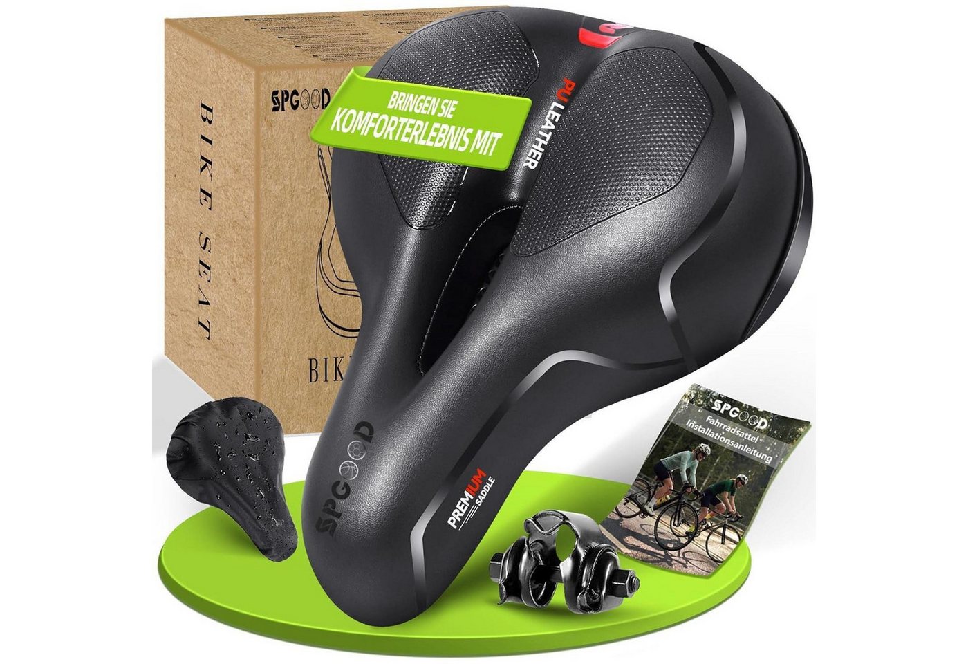 LuxusKollektion Fahrradsattel Fahrradsattel Bequem Memory Foam Ergonomisch Atmungsaktiv Wasserdicht Bild 5