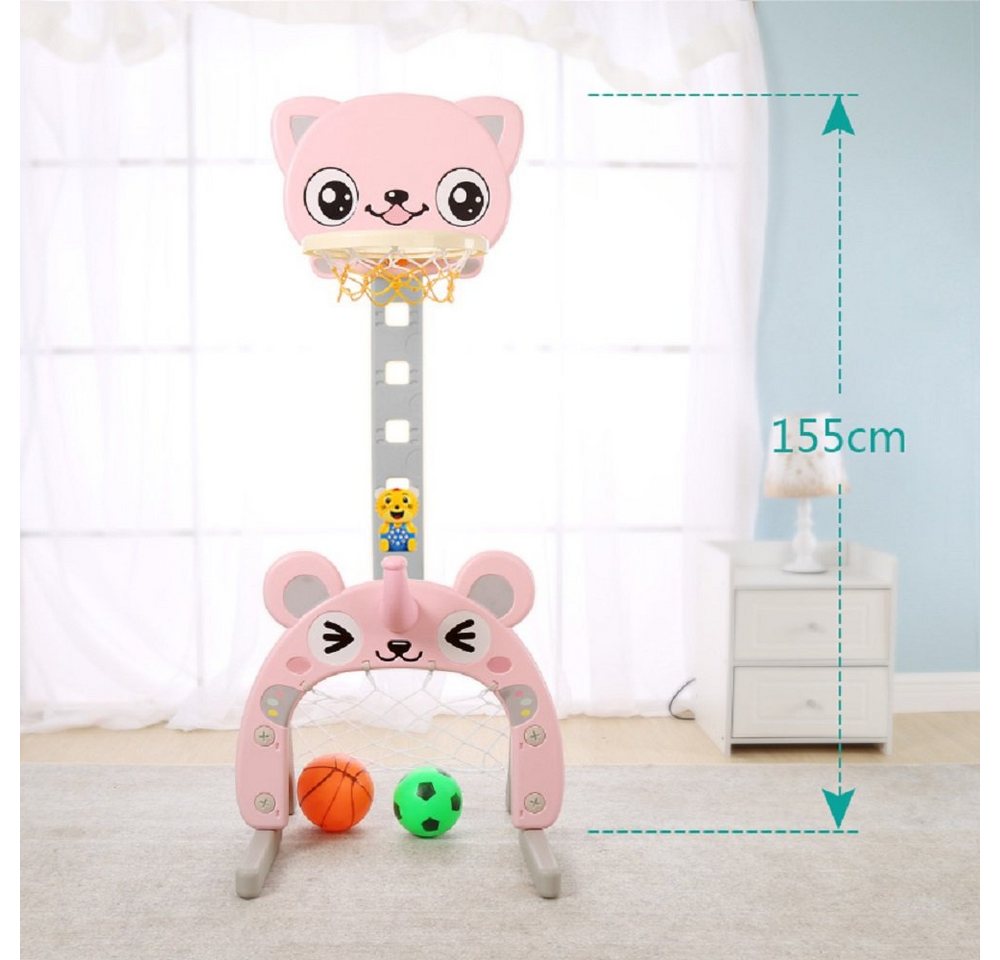 Sweety-Toys Basketballkorb Sweety Toys 12725 Basketballkorb rosa 3 in 1 Spielzeug