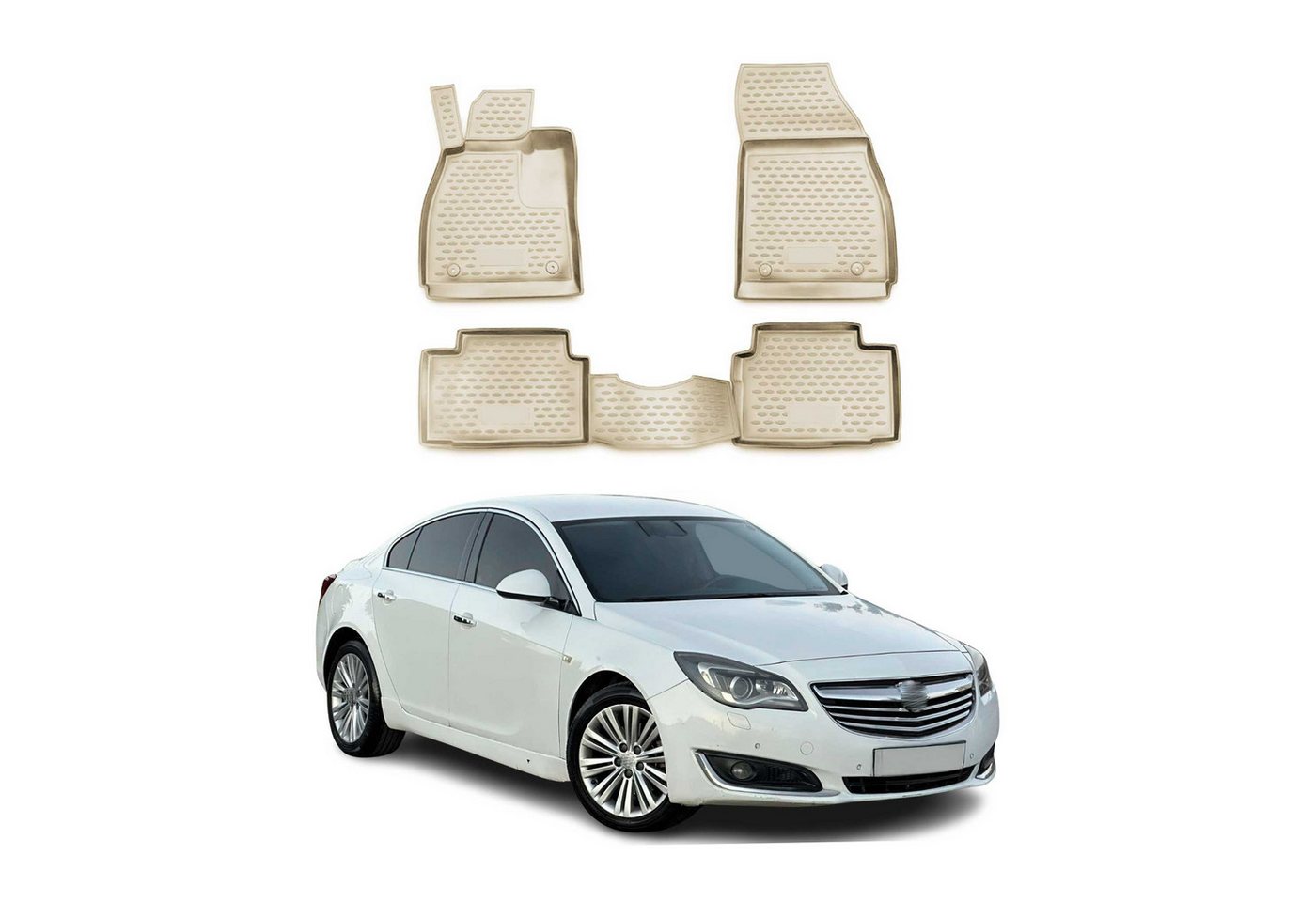 OMAC Auto-Fußmatten für Opel Insignia 2008-2017 Beige 4 tlg TPE (4 St), für Opel Insignia 2008-2017 Opel Insignia 2008-2017, Antirutsch,Wasserfest,Einfache Installation Bild 3