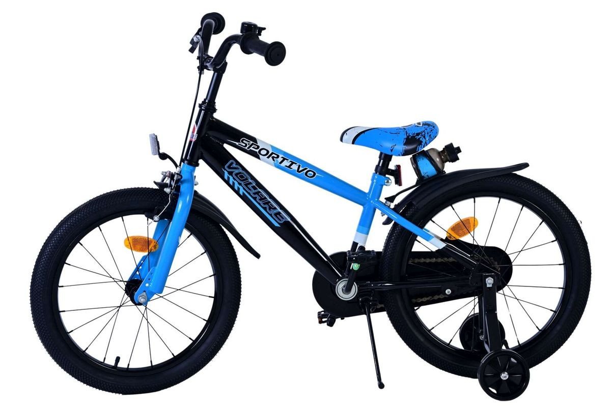 Volare Kinderfahrrad 18 Zoll Kinder Fahrrad Kinderfahrrad MTB Rad Bike Sportivo Blau 51862, 1 Gang, Rücktritt, Seitenständer, Schutzbleche, Trinkflasche, Kettenschutz Bild 3