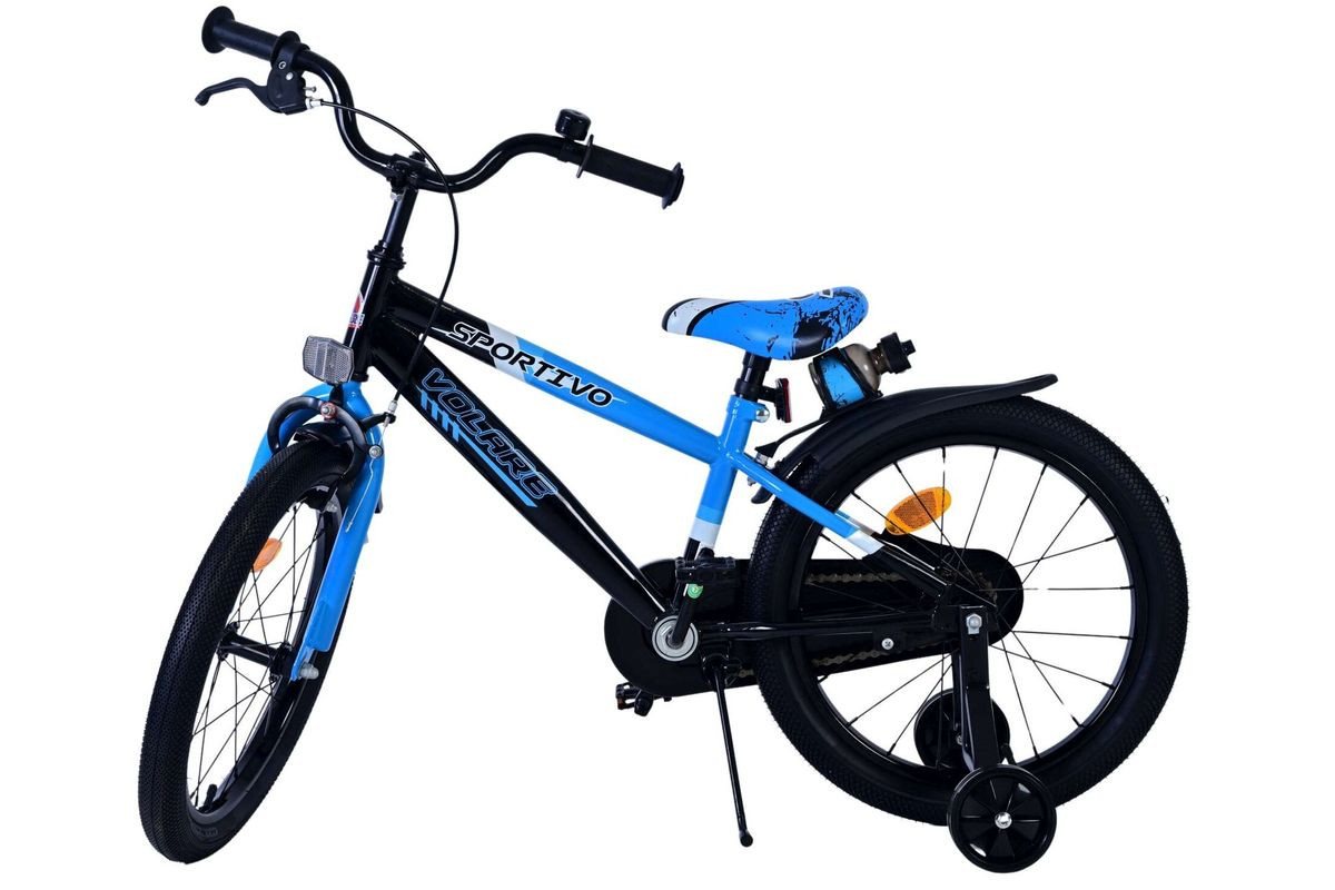 Volare Kinderfahrrad 18 Zoll Kinder Fahrrad Kinderfahrrad MTB Rad Bike Sportivo Blau 51862, 1 Gang, Rücktritt, Seitenständer, Schutzbleche, Trinkflasche, Kettenschutz Bild 5