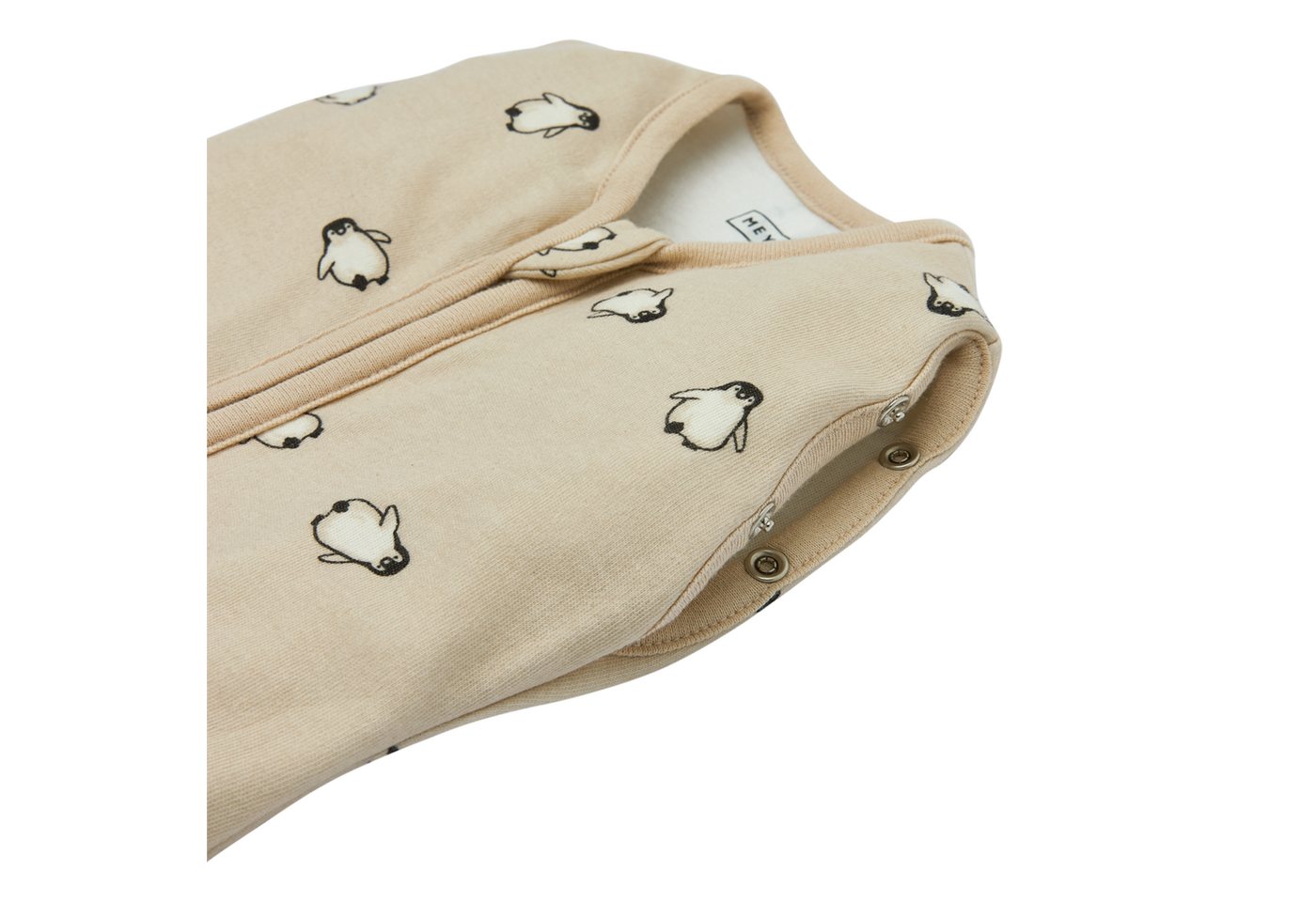 Meyco Baby Babyschlafsack Penguin Soft sand (100% Baumwolle, 1 tlg), 70cm