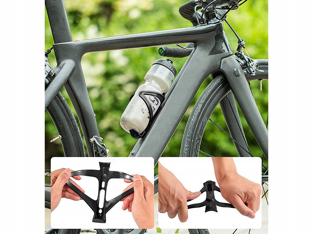 VERK GROUP Fahrrad-Flaschenhalter 2er Fahrrad Flaschenhalter Dehnbar Schwarz Universal Getränkehalter, (Packung, 2-St., Set), Dehnbare Konstruktion, 2er-Set