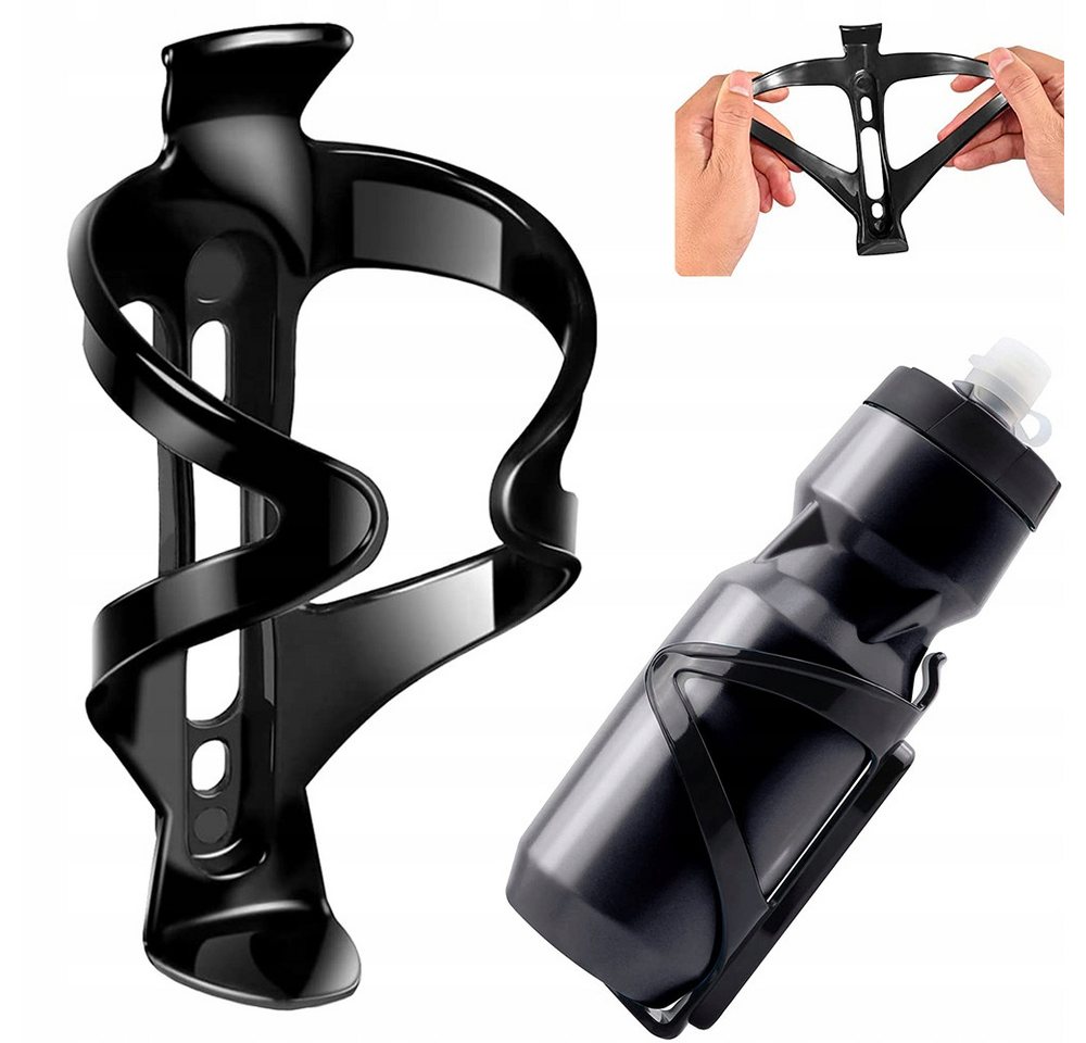 VERK GROUP Fahrrad-Flaschenhalter 2er Fahrrad Flaschenhalter Dehnbar Schwarz Universal Getränkehalter, (Packung, 2-St., Set), Dehnbare Konstruktion, 2er-Set Bild 5