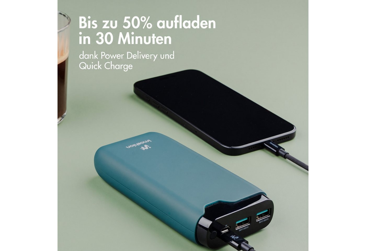 imoshion imoshion Powerbank 20.000 mAh - 22,5W Schnellladegerät - USB-C / USB-A Powerbank (1 St) Bild 3