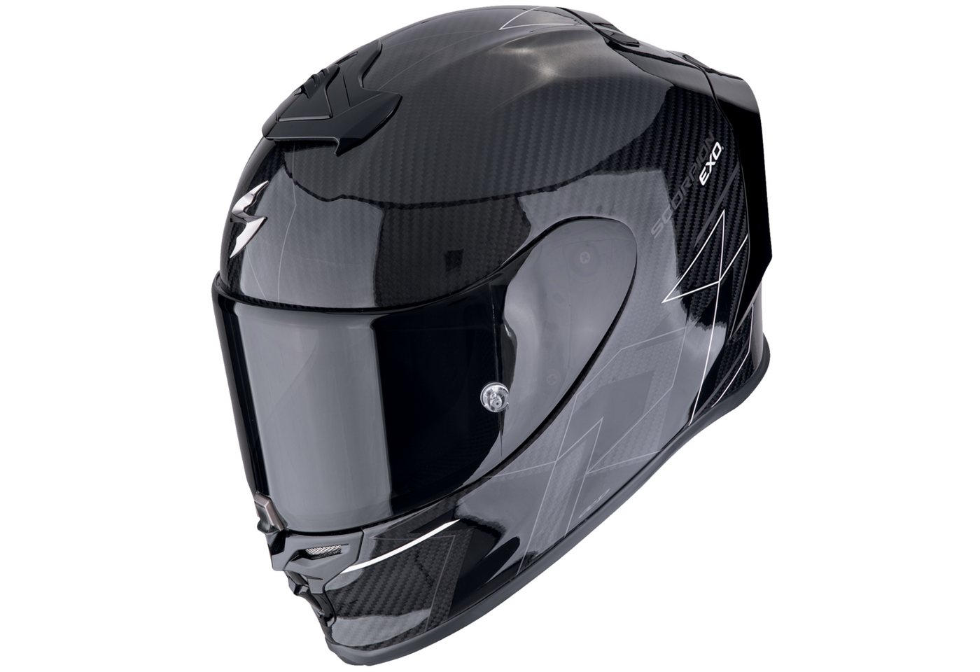 Scorpion Exo Motorradhelm Scorpion Exo-R1 Evo Carbon Air Cynergy Integralhelm Schwarz / Weiss M (1er Set), integralhelm motorrad