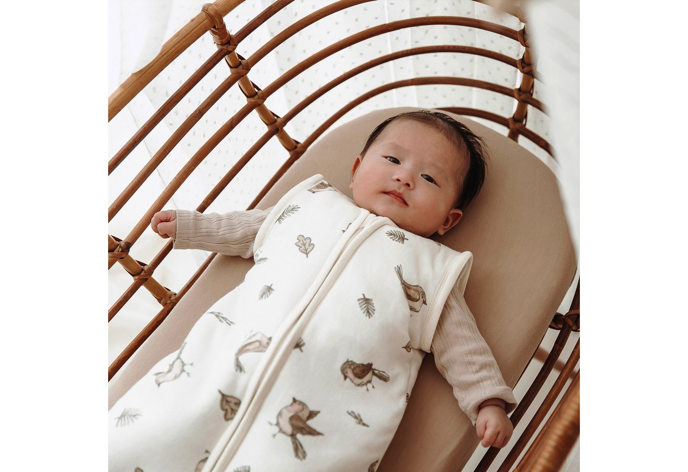 Meyco Baby Babyschlafsack Robin Multicolour (100% Baumwolle, 1 tlg), 60cm Bild 2