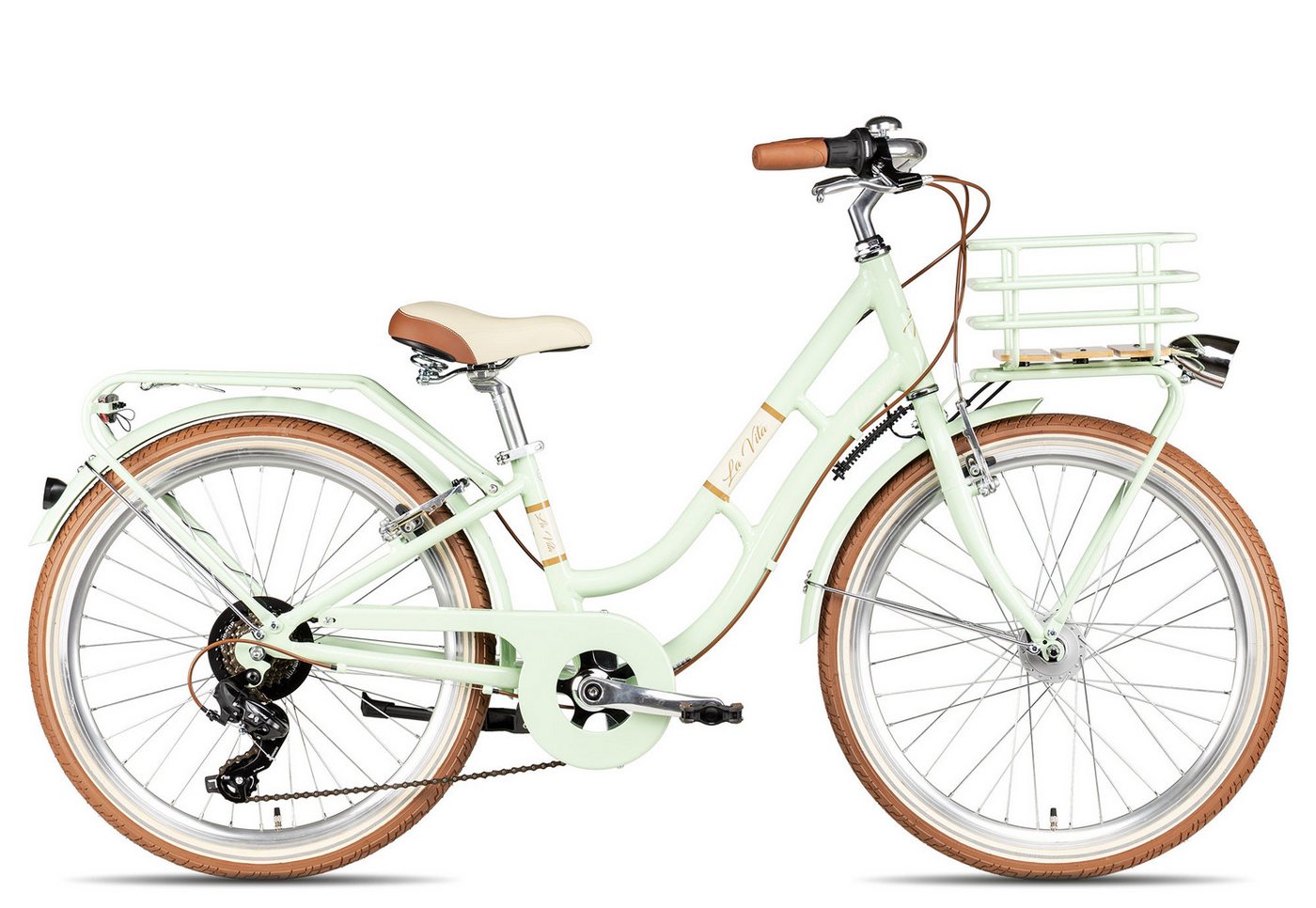 Maxim Kinderfahrrad Maxim La Vita 7 24, 7 Gang Shimano Tourney 7 Schaltwerk, Kettenschaltung, Straßenausstattung grün Bild 3