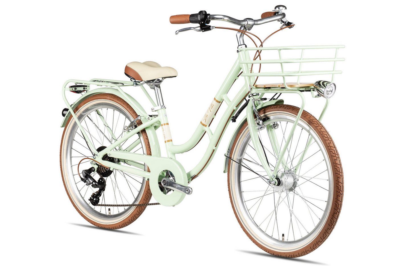 Maxim Kinderfahrrad Maxim La Vita 7 24, 7 Gang Shimano Tourney 7 Schaltwerk, Kettenschaltung, Straßenausstattung grün Bild 5
