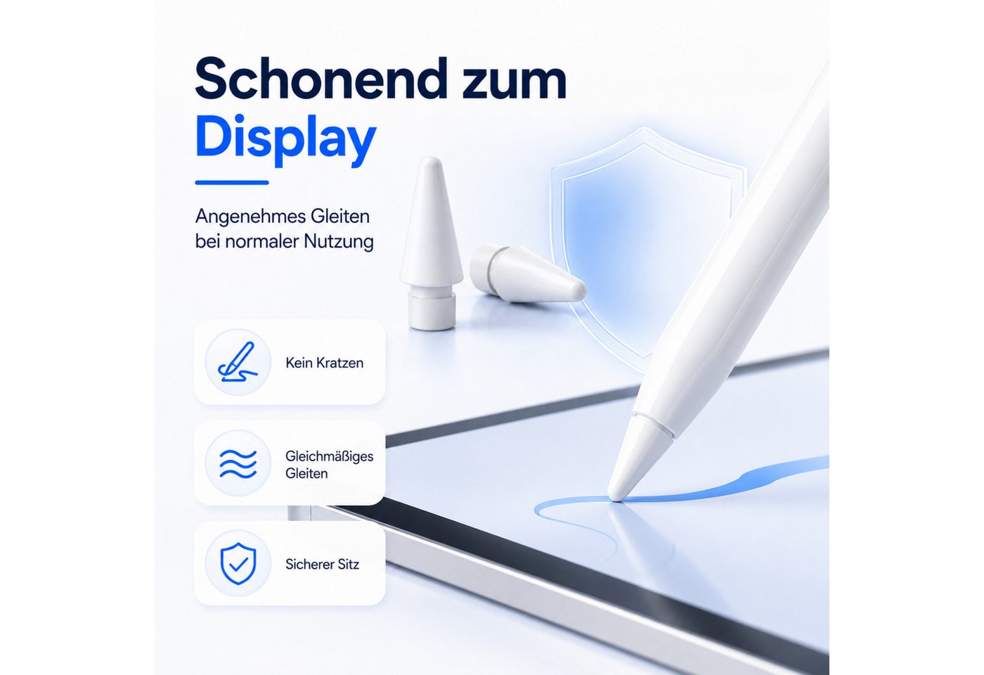 PlugUp Eingabestift Spitze für Apple Pencil 1. 2. Pro & USB-C Generation Ersatzspitze (Spar-Set, 4-St., 4-teilig) 4x Ersatzspitzen für Apple Pencil 1. Generation, 2. Generation & USB-C Bild 5