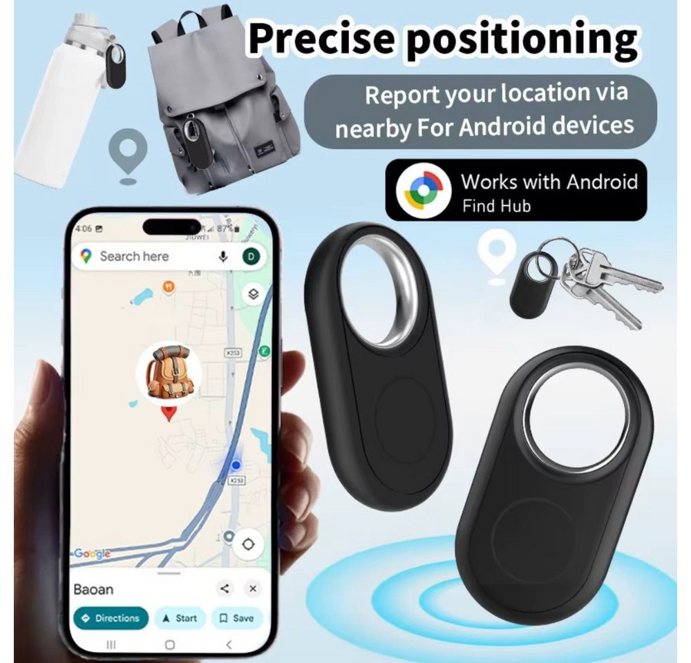 Athlix 4x GPS-Tracker, Smart-Finder, Kompatibel mit Google Find Hub GPS-Tracker (Hoher Datenschutz und sichere Standortübermittlung)