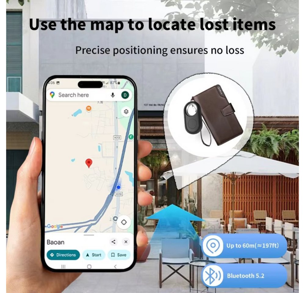 Athlix 4x GPS-Tracker, Smart-Finder, Kompatibel mit Google Find Hub GPS-Tracker (Hoher Datenschutz und sichere Standortübermittlung) Bild 3