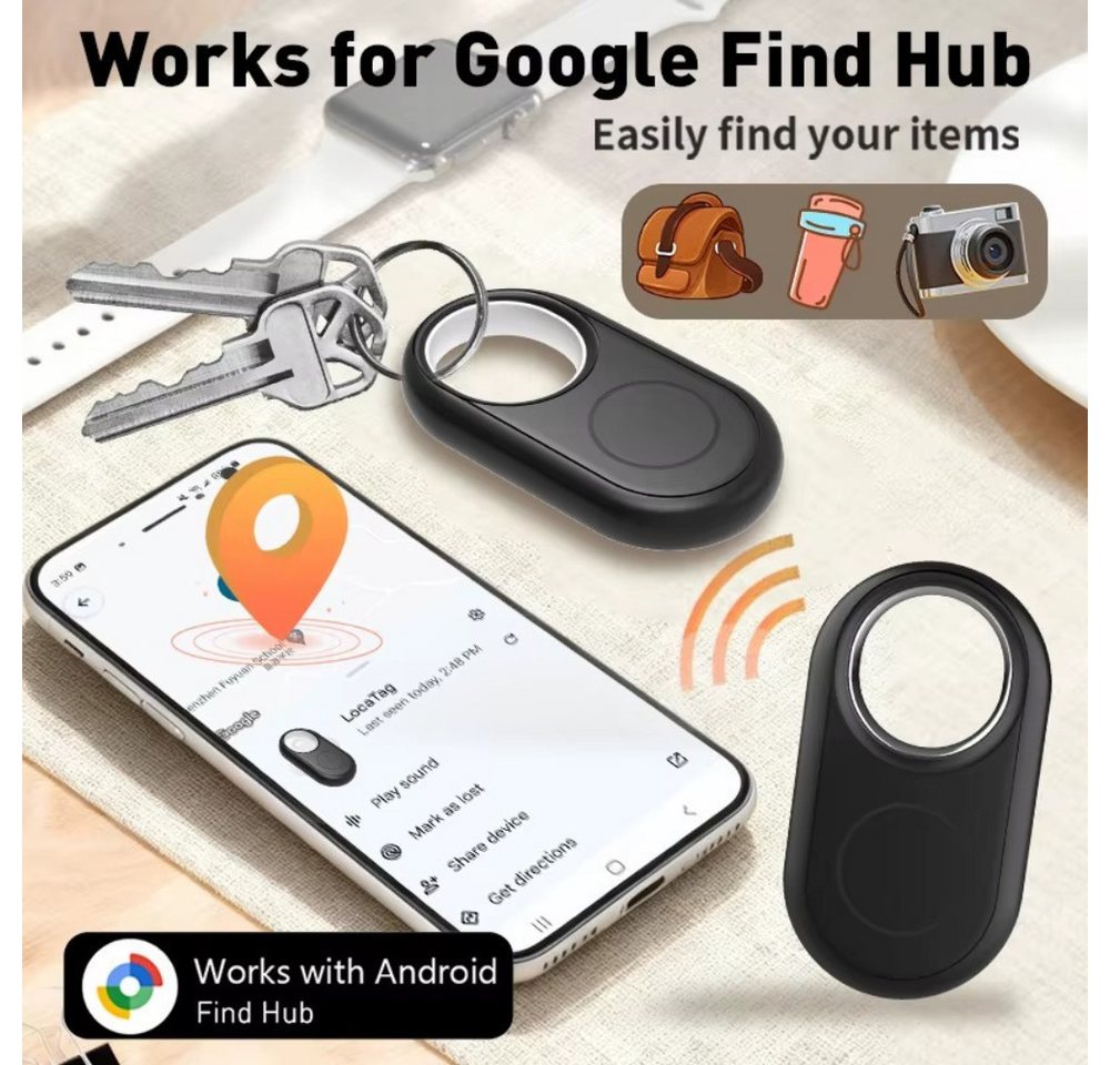Athlix 4x GPS-Tracker, Smart-Finder, Kompatibel mit Google Find Hub GPS-Tracker (Hoher Datenschutz und sichere Standortübermittlung) Bild 4
