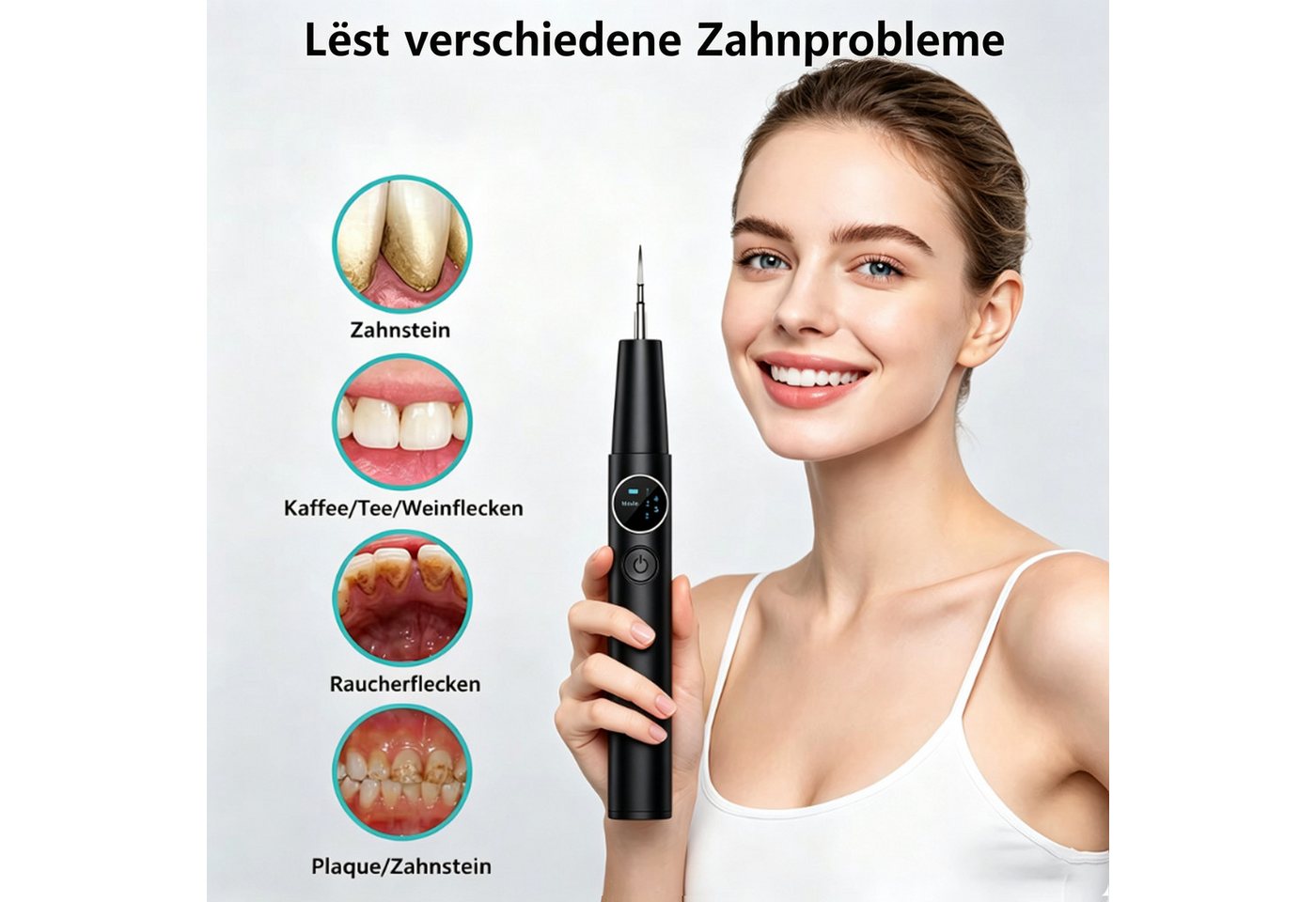 ibettertec Zahnpflege-Set Zahnsteinentferner Zahnreinigung mit 5 Modi für Zahnpflege zu Hause Bild 2