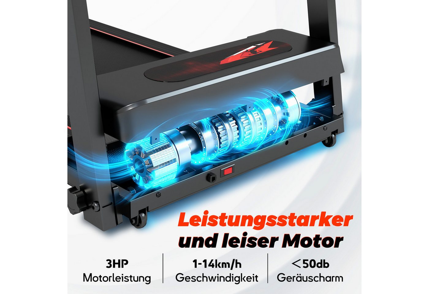 YEE RUN Laufband für Zuhause, 4 in 1, 12 % Steigung, 3HP, 1-14 km/h, BT-Lautsprecher Bild 2