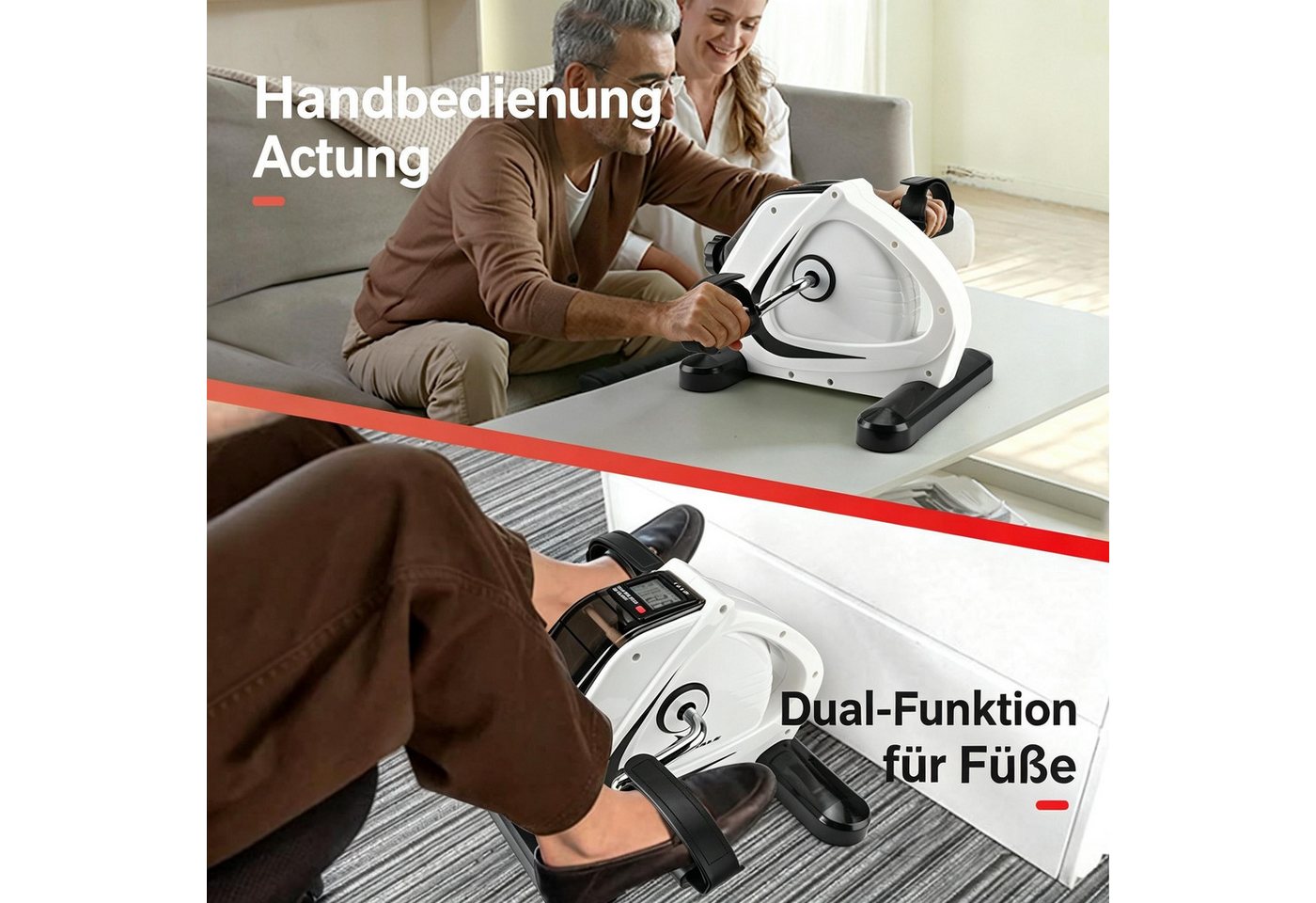 AIBISTAR Heimtrainer Mini Heimtrainer Hand- & Fußtraining, 120 kg, leise, Ideal für Physiotherapie & Rehabilitation