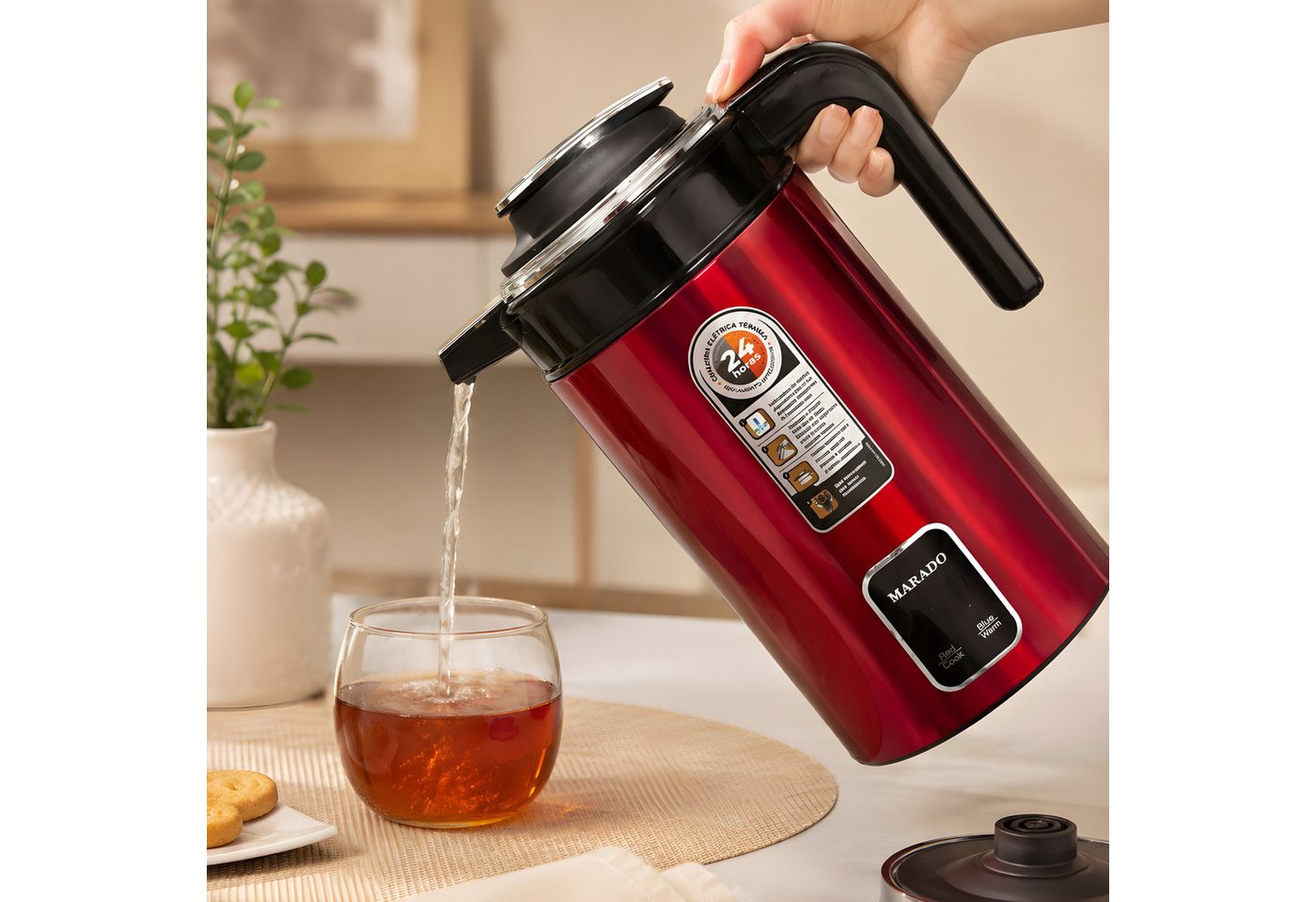 VERK GROUP Wasserkocher Kabelloser Wasserkocher mit integrierter Thermoskanne, 3,5 l, 1500 W, 3,5l, 1500 W, automatische Abschaltung Bild 3