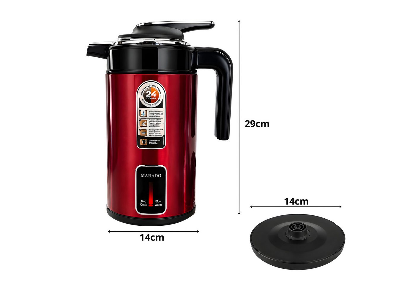 VERK GROUP Wasserkocher Kabelloser Wasserkocher mit integrierter Thermoskanne, 3,5 l, 1500 W, 3,5l, 1500 W, automatische Abschaltung Bild 5