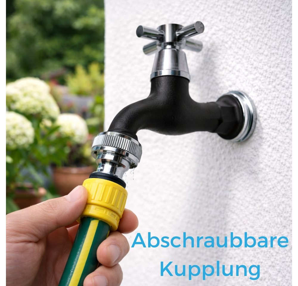 GarPet Zapfhahn Garten Wasserhahn mit Schlauchanschluss 1/2" Kugelhahn Schwarz Bild 3