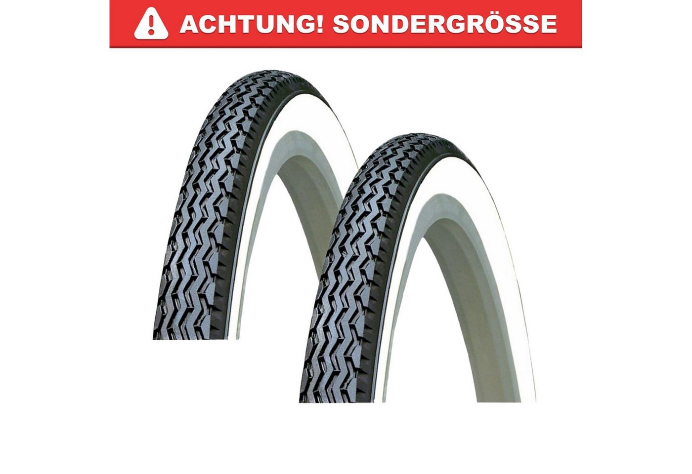 maxxi4you Fahrradreifen 2 x Kenda K-133 Fahrradreifen 37-590 (26 x 1 3/8) Schwarz/Weiß inkl RH