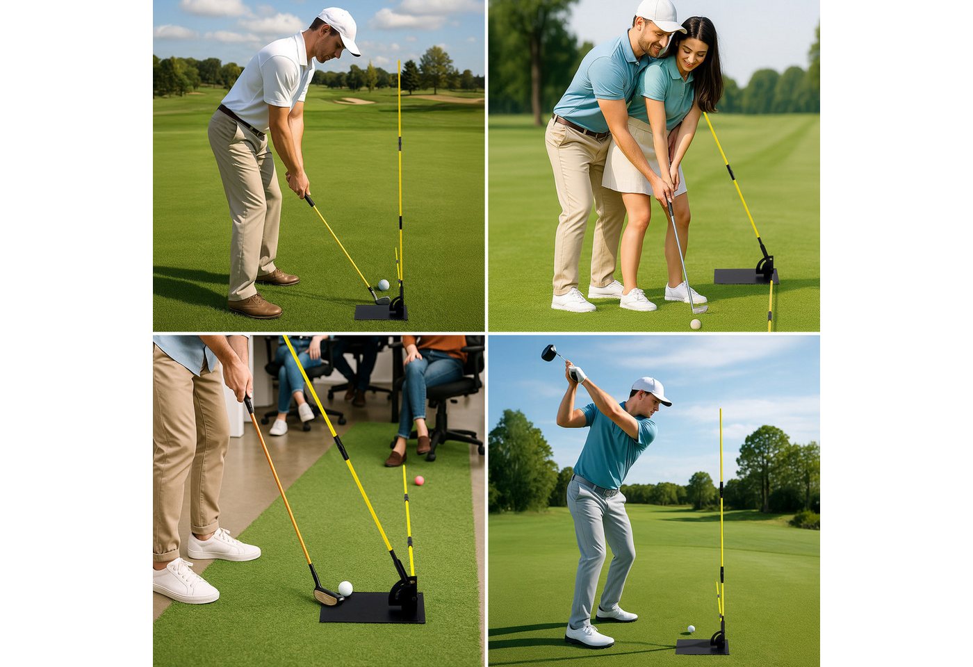 Youyijia Trainingshilfe Golf Schwungtrainer mit Alignment Sticks Swing Plane Trainer Basis Bild 2