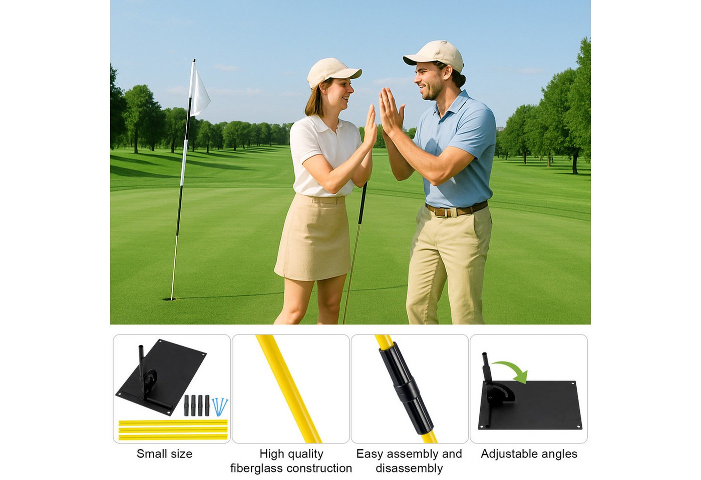 Youyijia Trainingshilfe Golf Schwungtrainer mit Alignment Sticks Swing Plane Trainer Basis Bild 5