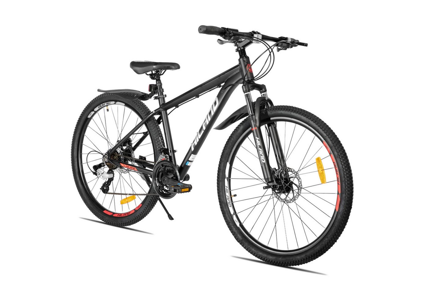 HILAND Mountainbike 27,5 Zoll Offroad‑MTB hydraul. Scheibenbremsen 24‑Gang‑Alu für Trails, 24 Gang, 24 Gänge, leichter Aluminiumrahmen, hydraulische Scheibenbremsen