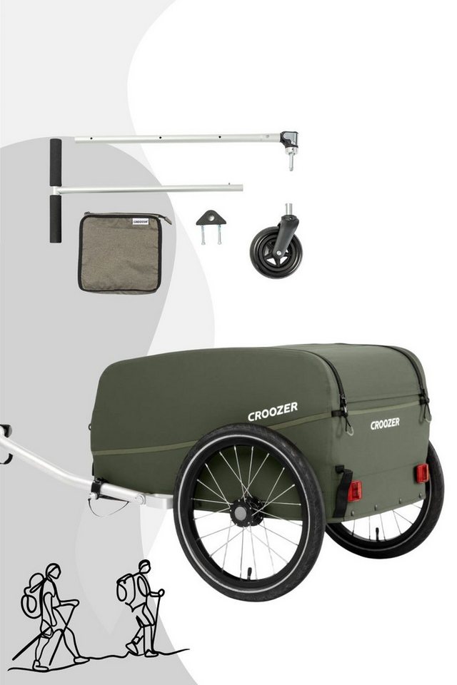 Croozer Fahrradlastenanhänger Cargo Kalle Ride & Wander Bundle Moss Green, Fahrradanhänger für Lasten & Gepäck bis 45 kg Bild 2
