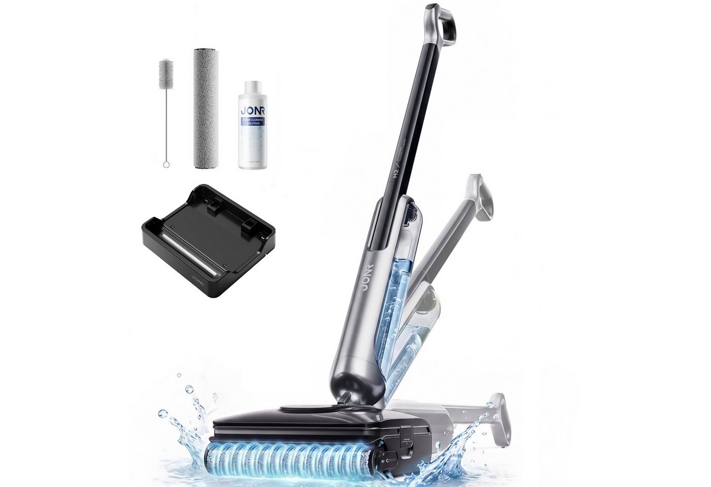 JONR Nass-Trocken-Akkusauger H2 PRO/H2,20000 Pa,Innovatives Geruchsfreies Design, 1500ml Wassertank, Unten Integrierter Schmutzwassertank, Saugwischer Smart 3 in 1/ Nass Trockensauger akk, Badezimmer-Modus, 180°-Flachreinigung Bild 3