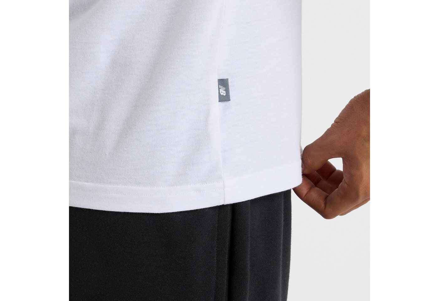 New Balance Laufshirt Heathertech Logo T-Shirt aus Polyester und Baumwolle