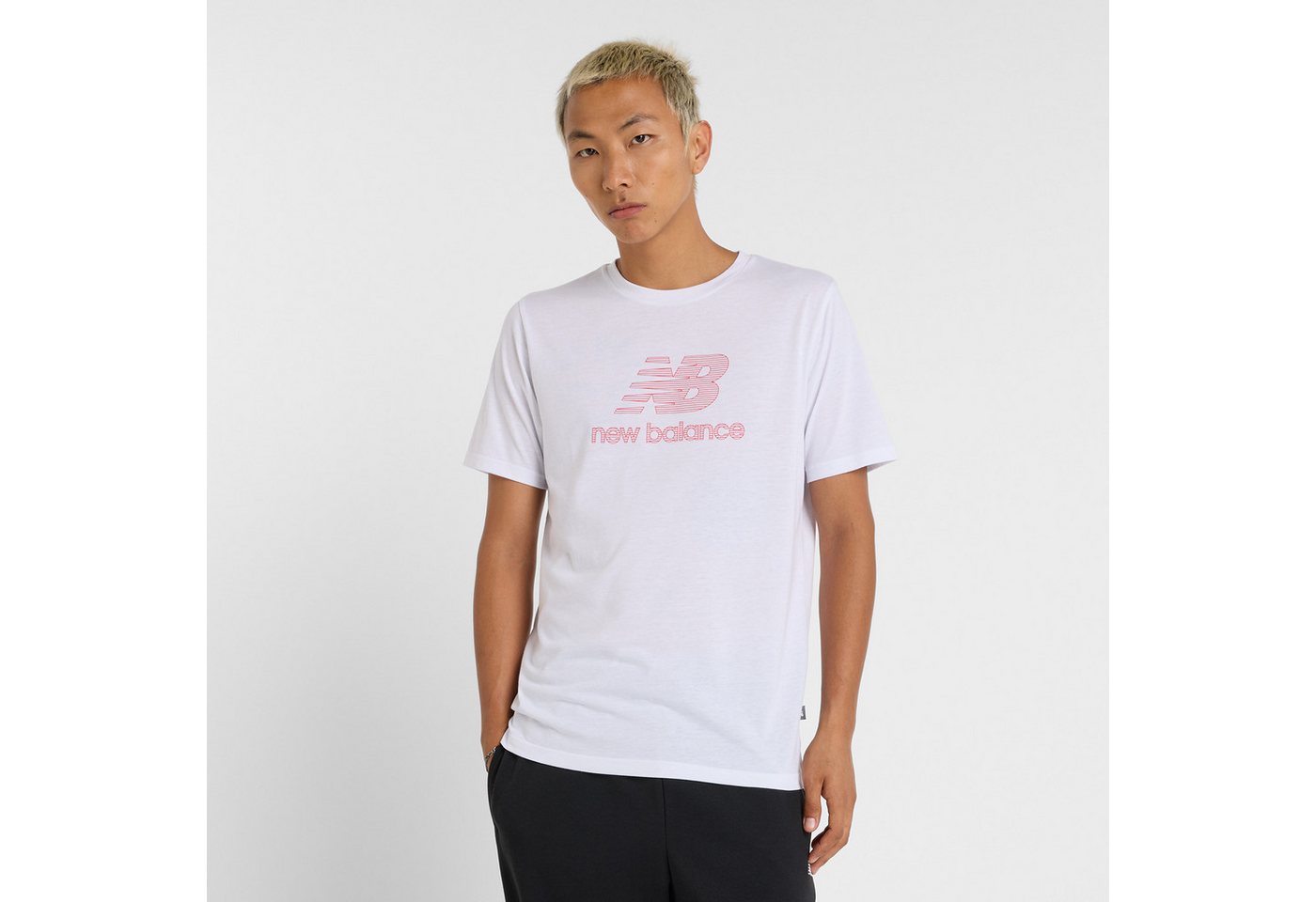 New Balance Laufshirt Heathertech Logo T-Shirt aus Polyester und Baumwolle Bild 3