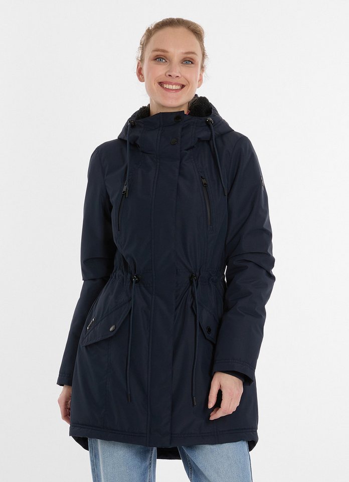 Ragwear Outdoorjacke ELSIEN po-bedeckende Länge, hochschließender Kragen