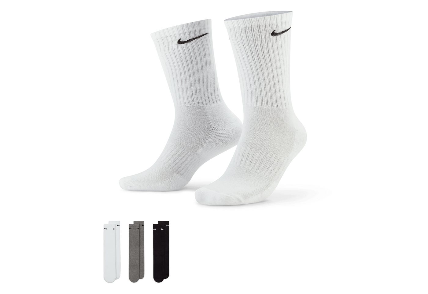 Nike Funktionssocken U NK EVERYDAY CSH CRW 3PR 132 für Training und sportliche Aktivitäten, mit dicker Frottee-Sohle Bild 3
