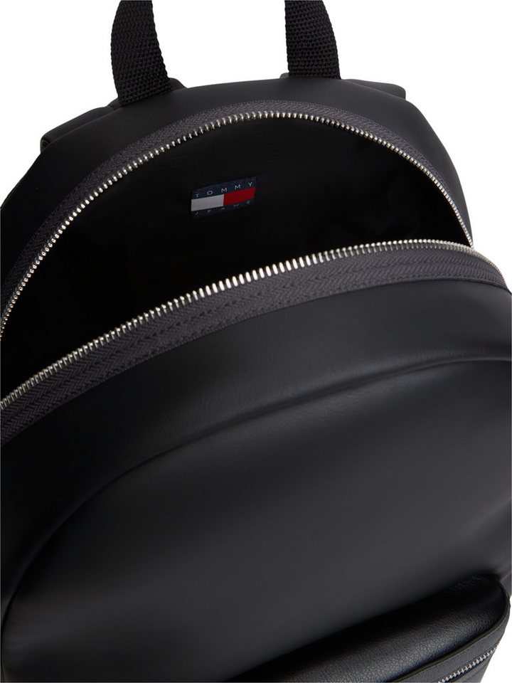 Tommy Jeans Rucksack TJM ELEVATED PU BACKPACK, Unisex Freizeitrucksack, Businessrucksack mit Logo-Aufnäher