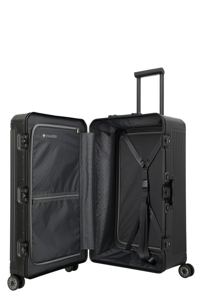 travelite Hartschalen-Trolley NEXT Trunk Reisekoffer Aluminium, 4 Rollen, Koffer, mit extra großem Stauraum und stabilem Rahmen Bild 3