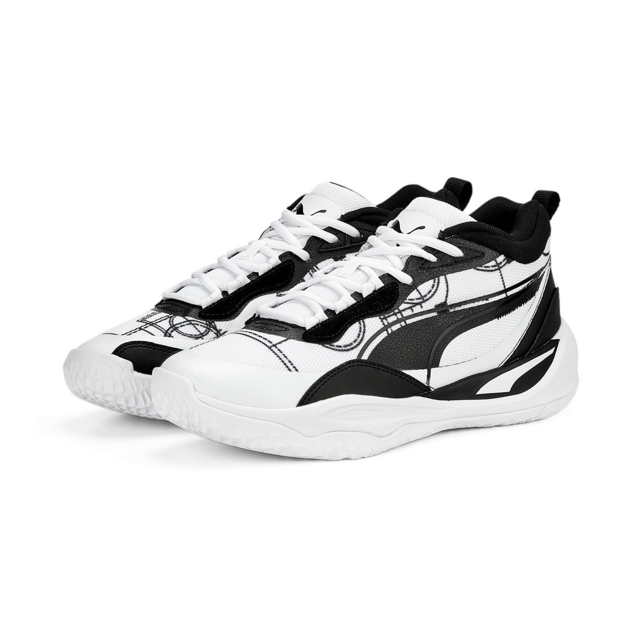 PUMA Hallen-Indoorschuhe Playmaker Pro Courtside weiss/schwarz Herren Handballschuh Bild 2
