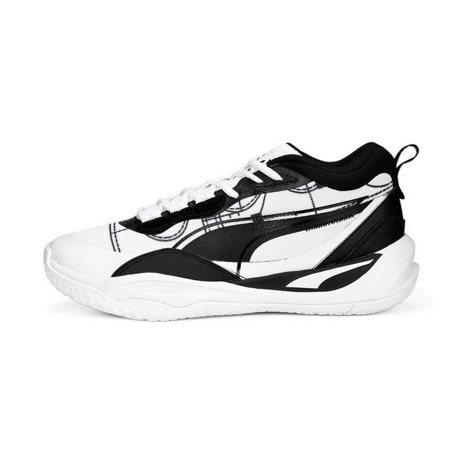 PUMA Hallen-Indoorschuhe Playmaker Pro Courtside weiss/schwarz Herren Handballschuh Bild 3