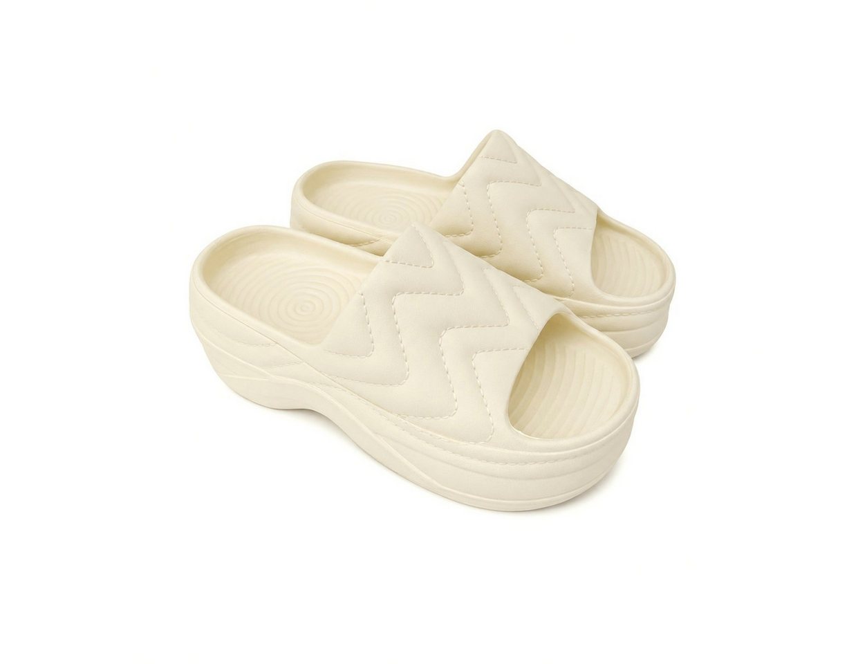 VewoTex Damen Pantoletten » Badelatschen mit Wellenmuster » Badepantolette (1 Paar, Kein Set) Badeschuhe mit dicker Sohle » Slipper