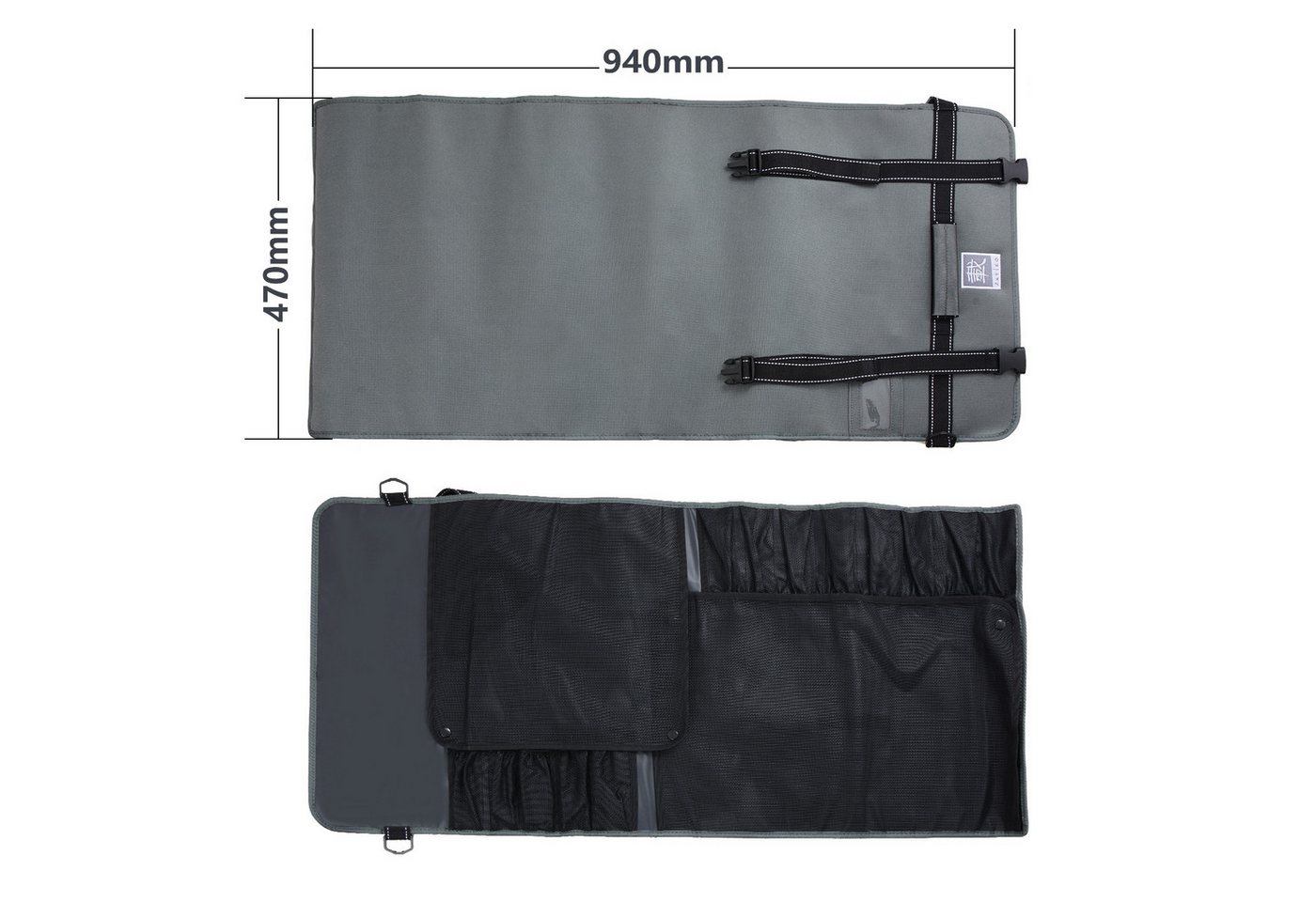 ZAYIKO Messertasche Zayiko Messertasche I grau I für bis zu 12 Messer und eine Schere Bild 2