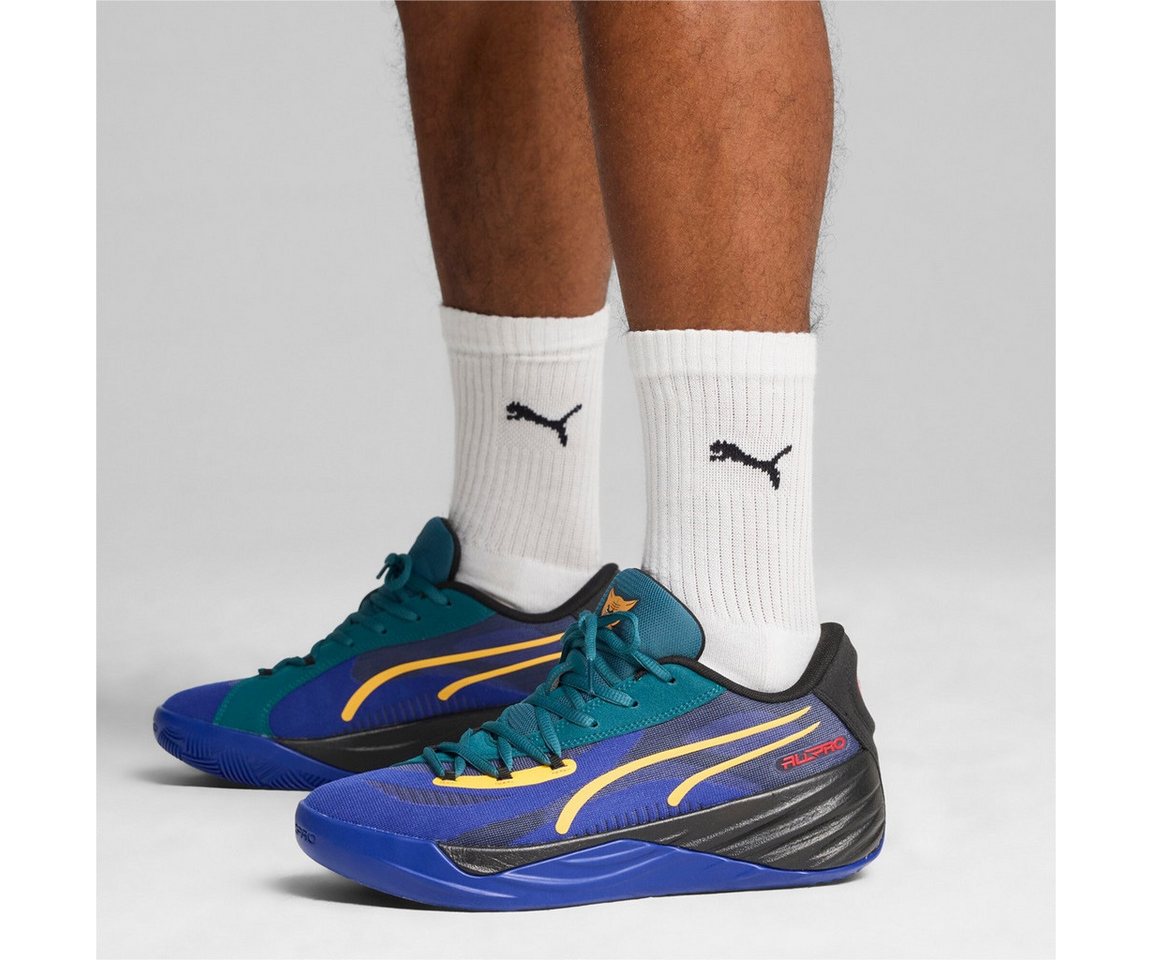 PUMA Hallen-Indoorschuhe All-Pro Nitro Crowd Craze blau/bunt Herren Badmintonschuh