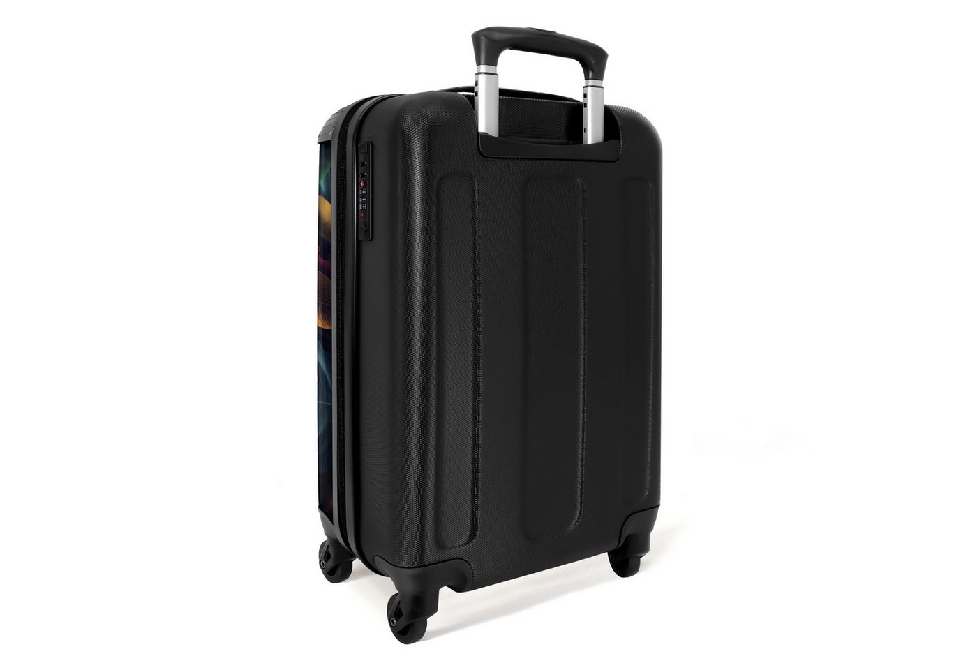 NoBoringSuitcases.com© Hartschalen-Trolley Löwe mit Blumenkrone im Dschungel 55x35x20cm, Reisetasche mit Rollen, Koffer Handgepäck Flugzeug Bild 2