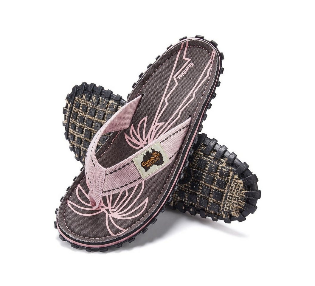 Gumbies Zehensandalen Original Flip Flops Palm Leaf Pink rosa/braun Damen Badeschuh Bild 2