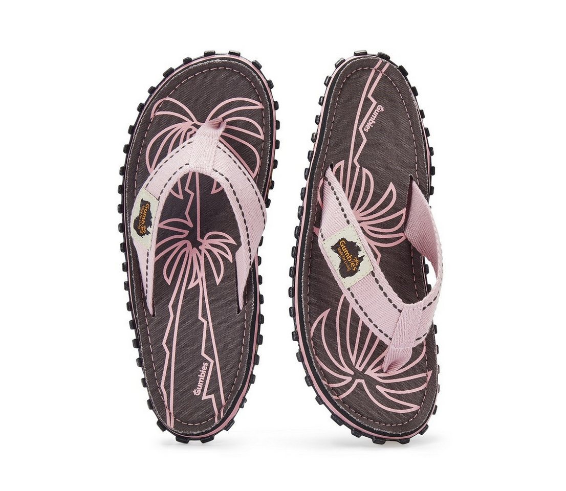 Gumbies Zehensandalen Original Flip Flops Palm Leaf Pink rosa/braun Damen Badeschuh Bild 3
