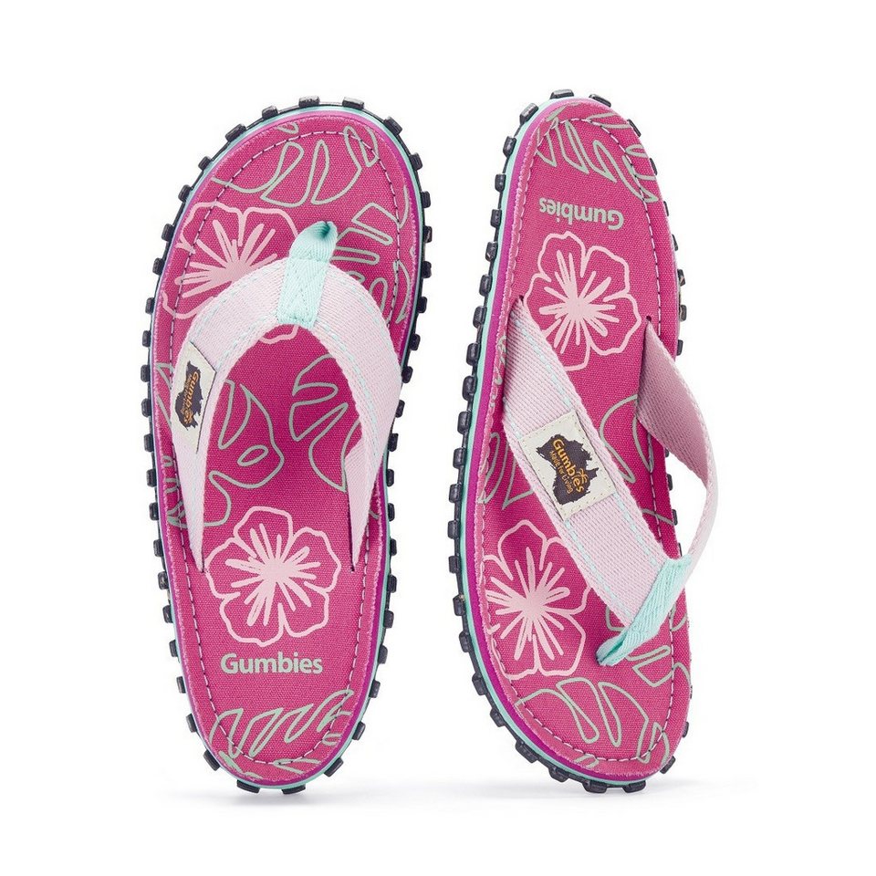 Gumbies Zehensandalen Original Flip Flops Blush Hibiscus pink/rosa Damen Badeschuh