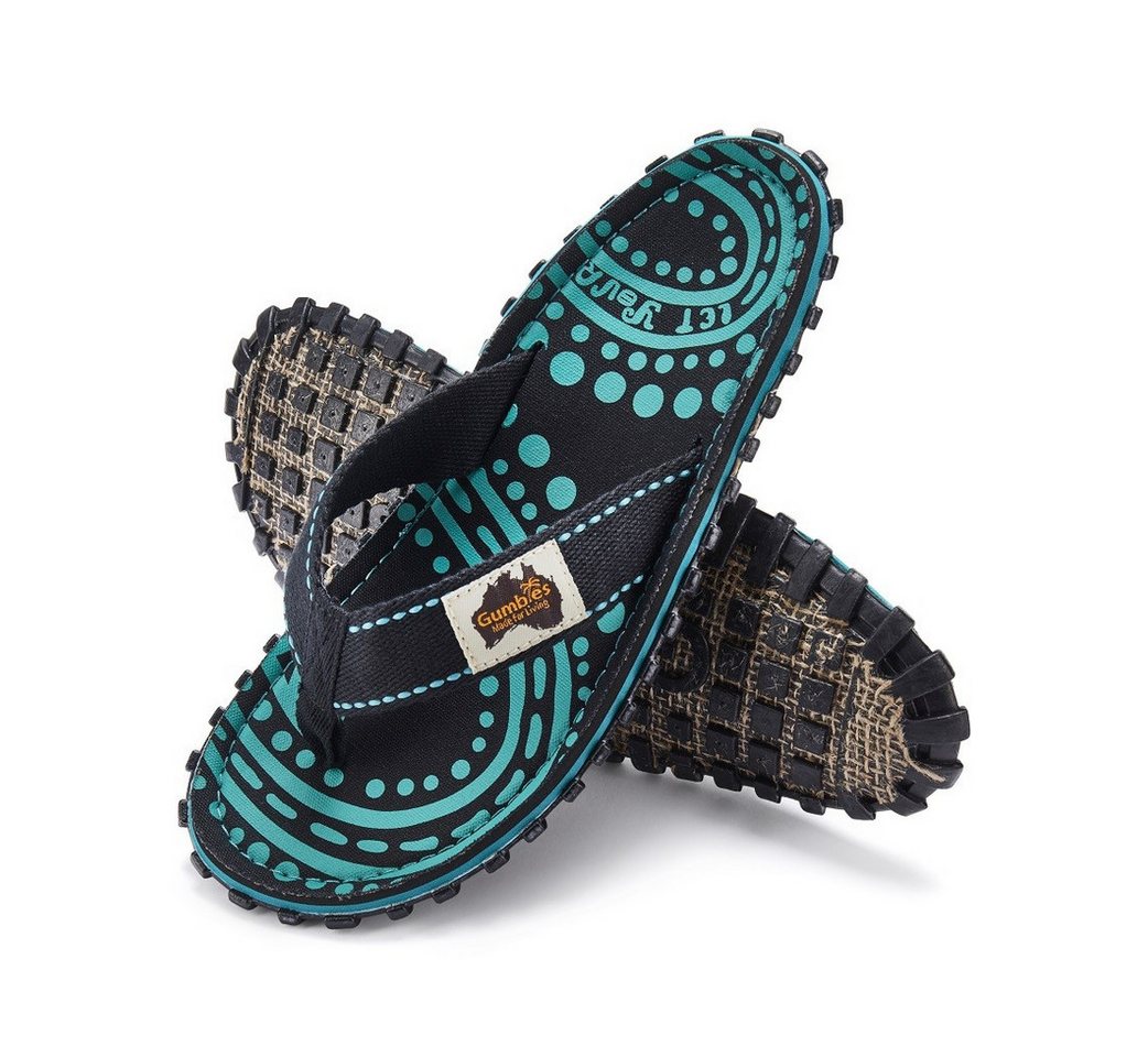 Gumbies Zehensandalen Original Flip Flops Dotty blau/anthrazitgrau Badeschuh