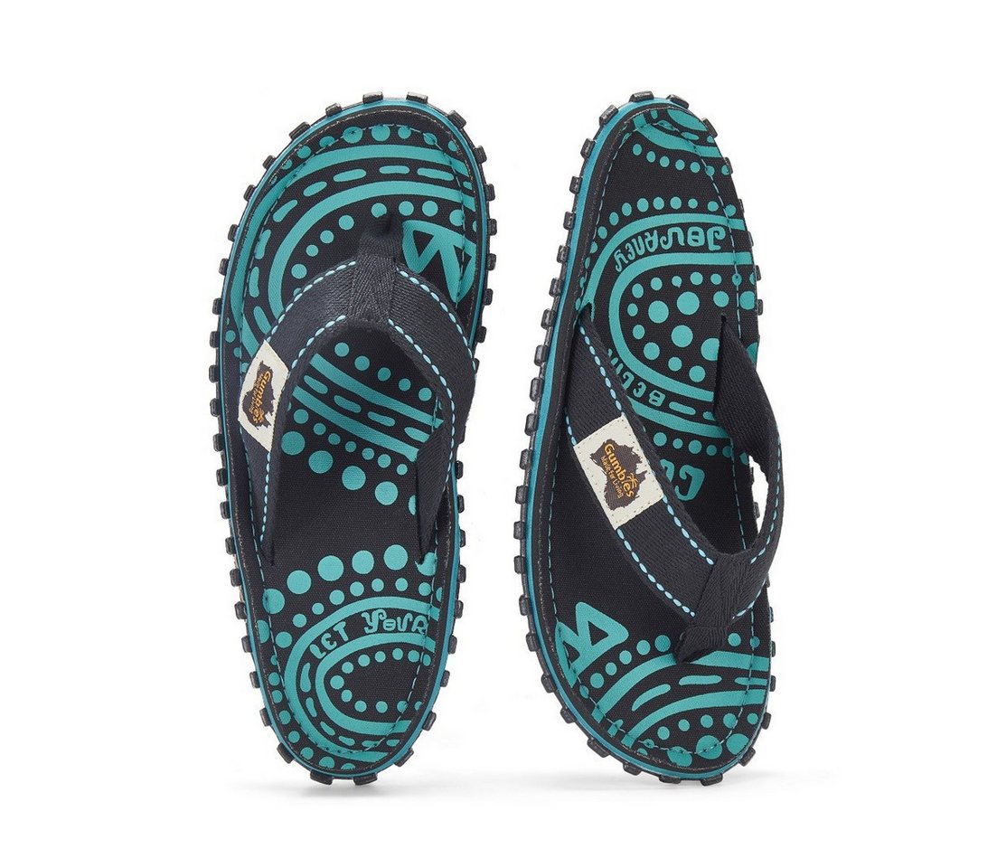 Gumbies Zehensandalen Original Flip Flops Dotty blau/anthrazitgrau Badeschuh Bild 3