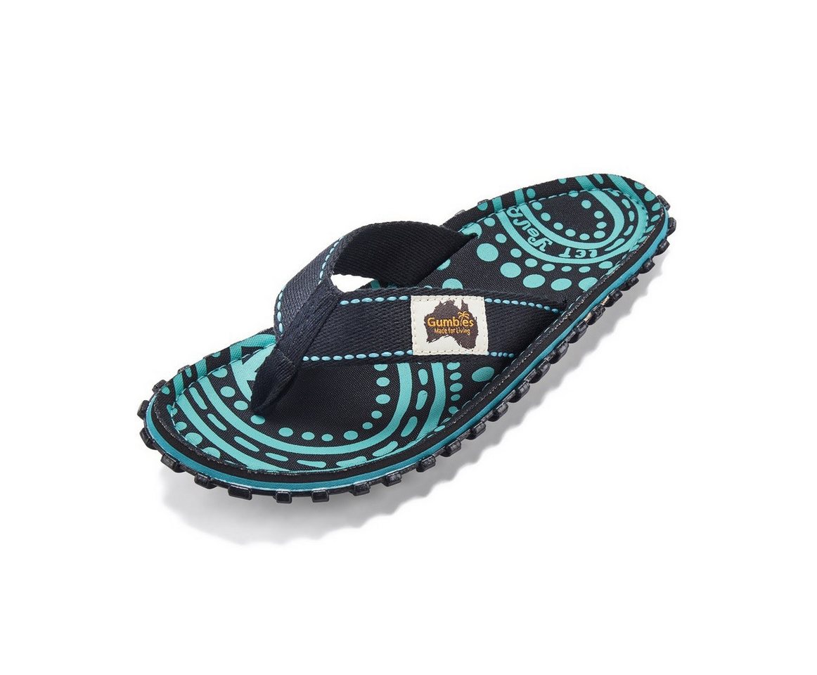 Gumbies Zehensandalen Original Flip Flops Dotty blau/anthrazitgrau Badeschuh Bild 5