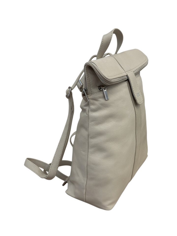 Cinino Cityrucksack C6108, Damen Lederrucksack - City-Bag aus 100% Echt Leder